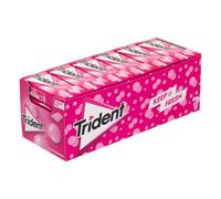 TRIDENT Bubblemint, Chicles Sin Azúcar Sabor Fresco y Afrutado, Pack 24 uds