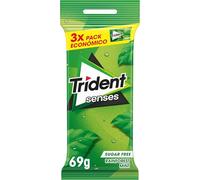 Trident Chicles Senses Hierbabuena Sin Azúcar, 3 envases de 12 chicles