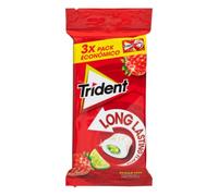 TRIDENT Long Lasting Strawberry Lime Chicles Sin Azúcar, Multipack 3x22gr