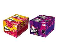 Trident Max Melocotón y Sandía - Chicles sin Azúcar con Sabor a Melocotón y Sandía- Paquete de 12 Envases de 23 g & Senses Berry- Chicles sin Azúcar con Sabor a Frutos Rojos - Paquete de 12 envases