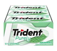 Trident Purely - Goma de mascar sin azúcar de hierbabuena, 12 paquetes de 14 piezas (168 piezas en total)