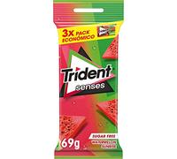 TRIDENT Senses Chicles Láminas Sabor Sandía Sin Azúcar, Multipack 3 uds