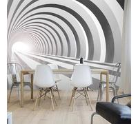 Tridimensional Blanco Y Negro Túnel Espacio Extensión 3D Papel Pintado Pared Fácil Instalación Oficina Sala Estar Sofá Dormitorio TV Fondos Decoración-300cm×210cm
