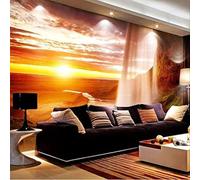 Tridimensional Elegante Puesta De Sol Cascada Arroyo 3D Papel Pintado Pared Fácil Instalación Oficina Sala Estar Sofá Dormitorio TV Fondos Decoración-150cm×105cm