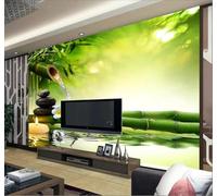 Tridimensional Fresco Bambú Agua Que Fluye Paisaje Natural 3D Papel Pintado Pared Premium Textura Seda Estudio Comedor Vinilos Dormitorio Sofás TV Cocina-430cm×300cm