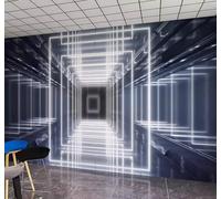 Tridimensional Geométrico Túnel Extensión Visual Espacio 3D Papel Pintado Pared Fácil Instalación Oficina Sala Estar Sofá Dormitorio TV Fondos Decoración-250cm×170cm