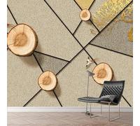 Tridimensional Relieve Vetas De Madera Geométrico Pájaros En Vuelo 3D Papel Pintado Pared Fácil Instalación Oficina Sala Estar Sofá Dormitorio TV Fondos Decoración-250cm×170cm