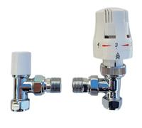 Trieste - Válvula termostática en ángulo para radiador bidireccional/toallero de 15 mm
