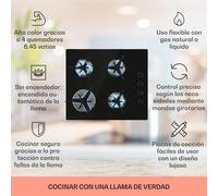 Trifecta 4 Cocina a gas 4 quemadores triangulares vitrocerámica color negro Klarstein