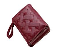 Trifold Ladies Wallet, Ladies Pocket Leather Purse with Embroidered Heart