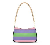 Trigender Pride Flag - Bolso de mano de identidad sexual para mujer, tamaño mediano, lujoso, floral, con cierre de cremallera
