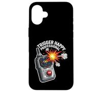 Trigger Happy Professional Funny Remote Fire Button Carcasa para iPhone 16 Plus
