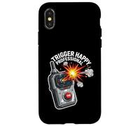 Trigger Happy Professional Funny Remote Fire Button Carcasa para iPhone X/XS