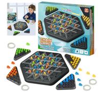 Triggler Juego De Mesa Gomas Español,Juego Trigger,Juego de Ajedrez Triángulo en Cadena, Ajedrez Triangular con Bandas Elásticas,Juegos de Cadena Estrategia,para Fiestas Familiares (Portátil)