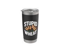 Trigo estúpido - Alergia divertida al gluten Gluten Enfermedad celíaca Vaso térmico de acero inoxidable de doble pared