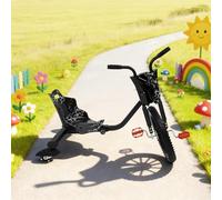 Trike de deriva para niños Black Lightning, con diseño estable de 3 ruedas, curvas suaves y sin esfuerzo, color negro fresco + ruedas traseras luminosas, ideal para aventuras, parques y patios