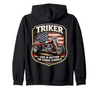 Triker Life Is Better On Three Wheels Motorbike Biker USA Sudadera con Capucha