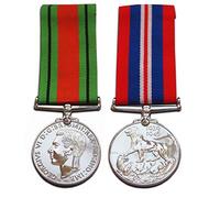 Trikoty Medalla de guerra 1939-45 + medalla de defensa, juego de medallas de la campaña británica de la Segunda Guerra Mundial, premio de regalo militar