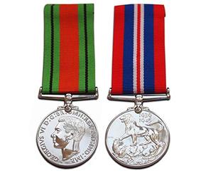 Trikoty Medalla de guerra 1939-45 + medalla de defensa, juego de medallas de la campaña británica de la Segunda Guerra Mundial, premio de regalo militar