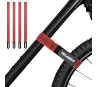 Trilancer Conjunto de 4 Correas de Sujeción Ajustables para Bicicleta, Esenciales para Transporte y Almacenamiento, Incluye Ganchos y Presillas, Soporte de Auto y Pared, Rojo (65 cm x 3,8 cm)