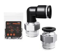 TRILINK Kit 20 Racores Neumáticos 1/4" OD x 1/4" NPT - Rectos y Codos Push-to-Connect, Racores Rápidos Aire Comprimido para Compresores y Tuberías