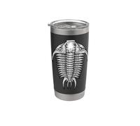 Trilobite Fossil Artrópodo antiguo Dorsal Ver Paleontología Vaso térmico de acero inoxidable de doble pared