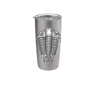 Trilobite Fossil Artrópodo antiguo Dorsal Ver Paleontología Vaso térmico de acero inoxidable de doble pared