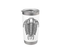 Trilobite Fossil Artrópodo antiguo Dorsal Ver Paleontología Vaso térmico de acero inoxidable de doble pared