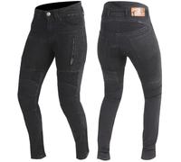 Trilobite Parado Black Monolayer Slim Vaqueros de moto para mujer, negro, Talla 26/34