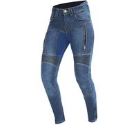 Trilobite Parado Blue Monolayer Slim Vaqueros de moto para mujer, azul, tamaño 30 32