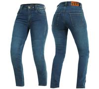 Trilobite Uptown Vaqueros de moto para mujer, Azul, Talla 26/32