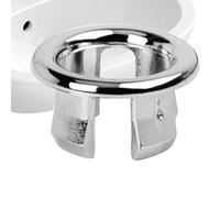 Trim De Cuenca Del Fregadero - Anillo De Inserto De Desbordamiento, Tapa De Drenaje Universal | Diseño De Instalación De Doble Capa Con Acabado Cromado, Cubierta De Agujero Decorativo