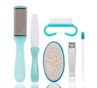 TRIM Kit de pedicura - Todo lo que necesitas para cuidar tus pies - Incluye cortaúñas de pies, empujador de cutículas, piedra pómez, removedor de callos, lima de contorno del dedo del pie, cepillo de uñas y bolsa de almacenamiento - 6 piezas