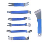 Trim Removal Tool Kit, 7 Pieces Car Door Panel Clip Remover, Ergonomic Pry and Puller Set with 8.5 Inches Length, Auto Repair Tool for Clips, Interior, Vehicle, Window, Mechanic Use, Blue