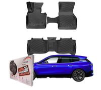 Trimak Alfombrillas 3D para coche compatibles con BMW iX 2021-2023, accesorios de coche 1ª y 2ª fila, alfombrillas de goma TPE para todo tipo de clima, antideslizantes, delanteras y traseras, negras
