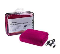 Trimate Electric Car Heating Blanket Plush 3 Heat Settings, Auto Shutoff, Washable, 55 X 40, Plugs into Cars 12v and Trucks 24v OuGreat for Cold Weather, Tailgating, Emergency Kits, Red