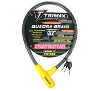 Trimax TQ1532 Trimaflex Integrated Keyed Cable Lock, Yellow/Black, (32" Length x 15mm)