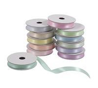 Trimits 12 Rollos de Cinta de Satén de 10 mm x 2 m - Lujosa Cinta Artesanal para Envolver Regalos, Proyectos de Bricolaje y Decoración - Elegantes Colores Pastel para Cada Ocasión