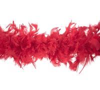 Trimits Boa de plumas de marabú, Rojo 1,8 m x 12 cm, disfraz para fiestas, festivales, desfiles, despedidas de soltero/a, Halloween y Navidad