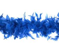 Trimits Boa de Plumas Marabú 1,8m x 12cm - Bufanda de Plumas para Disfraz, Fiestas, Vacaciones, Festivales, Pride, Despedida de Soltera, Despedida de Soltero, Halloween, Árbol de Navidad - Azul Real