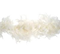 Trimits Boa de Plumas Marabú 1,8m x 12cm - Bufanda de Plumas para Disfraz, Fiestas, Vacaciones, Festivales, Pride, Despedida de Soltera, Despedida de Soltero, Halloween, Árbol de Navidad - Crema