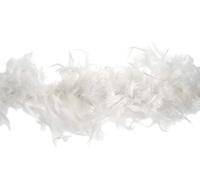 Trimits Boa de Plumas Marabú 1,8m x 12cm - Bufanda de Plumas para Disfraz, Fiestas, Vacaciones, Festivales, Pride, Despedida de Soltera, Despedida de Soltero, Halloween, Árbol de Navidad - Blanco