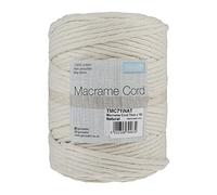 Trimits Cordón de macramé trenzado de algodón natural para manualidades, 7mm x 100m, 100