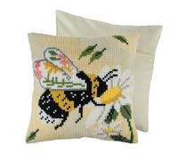 Trimits Juego de cojines de punto de cruz, diseño floral Bee, 40 x 40 cm (16 x 16 in)