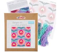 Trimits Kit de bordado Bargello: diseño floral sobre lienzo preimpreso (20,3 x 20,3 cm) con hilo, aguja, diagrama codificado por colores e instrucciones