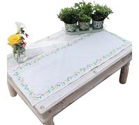 Trimits Kit de bordado, camino de mesa, incluye tela impresa, hilos, aguja e instrucciones (idioma español no garantizado), 40 x 100 cm, cadena de margaritas