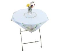 Trimits Kit de bordado, mantel, incluye tela impresa, hilos, aguja e instrucciones (idioma español no garantizado), 80 x 80 cm, cadena de margaritas