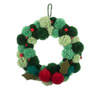 Trimits Kit de Corona de Pompones Verdes, Haz Tus propias Decoraciones de Navidad, Guirnalda de Puerta Delantera, Corona de otoño de 31 cm