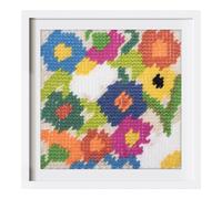 Trimits Kit de medio punto/tapiz: diseño floral contemporáneo sobre lienzo estampado de 6 puntos (20,5 x 22,9 cm) con hilos, aguja e instrucciones. Una excelente introducción al arte del tapiz.