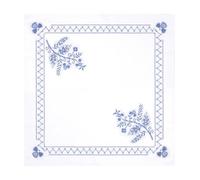 Trimits Kit de punto de cruz - Mantel - Incluye tela estampada, hilos, aguja e instrucciones, 80 x 80 cm, estampado floral azul
